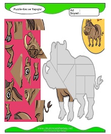 Puzzle Kes Yapıştır Çalışma Sayfaları